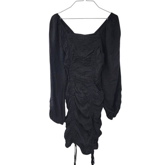 NWT WILD FABLE Black Ruched Dress Womens Size XS Extra Small Grunge - Picture 1 of 5